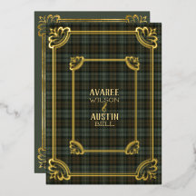 Convite de Ouro com Xadrez Weathered Black Watch