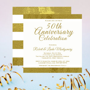 Convite de Ouro de Celebração de 50º Aniversário