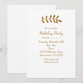 Convite de Outono Branco Elegante Folha Rústica Do