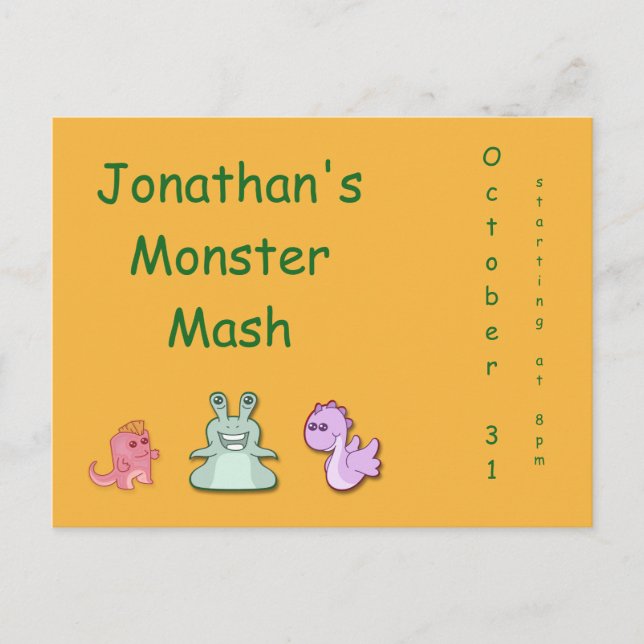 Convite de outono de Mash Monster (Frente)