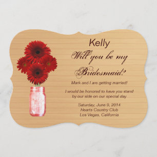 Convite de Padrinho de Noiva em Pote de Pedra Verm