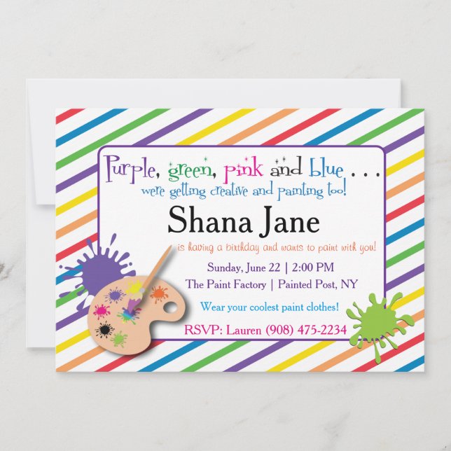 Convite de Paint Lover (Frente)