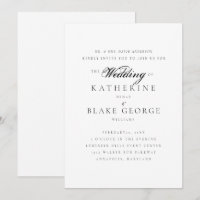 Convite de Pais de Noiva de Casamento Elegante Gra