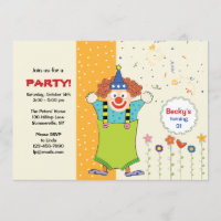 Convite de Palhaço de Beaming