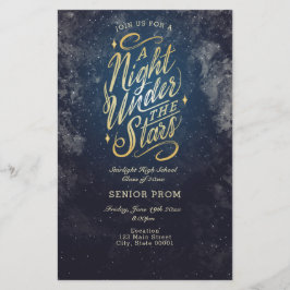 Convite de Panfleto de Evento Noturno sob as Estre