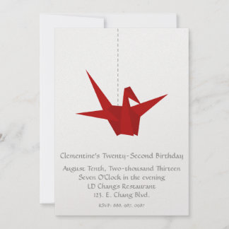 CONVITE DE PAPEL CRANE