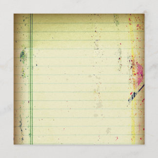 Convite de papel do caderno