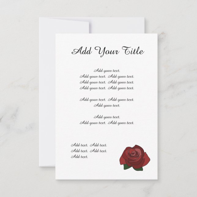 Convite de Papelaria de Casamento Rosa Vermelho Si (Frente)