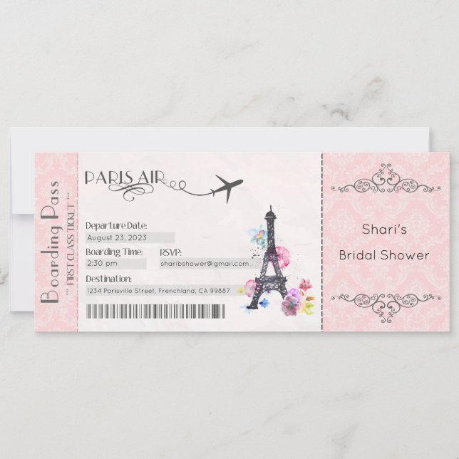 Convite de Paris, Chá de Noiva em Paris, Chá de Be (Frente)