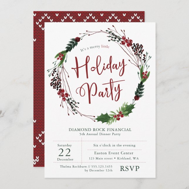 Convite de parte Feriado da Empresa (Frente/Verso)