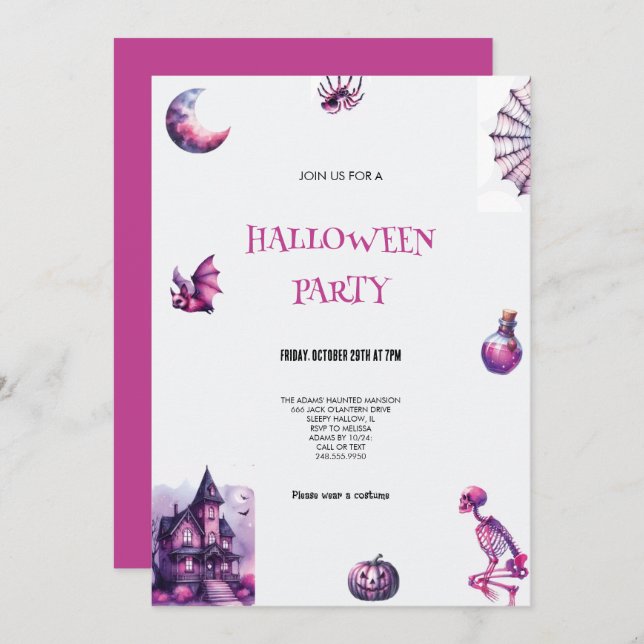 CONVITE DE PARTES DE COR E PINTA (Frente/Verso)