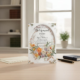 Convite de Partida de Aposentadoria Floral Elegant