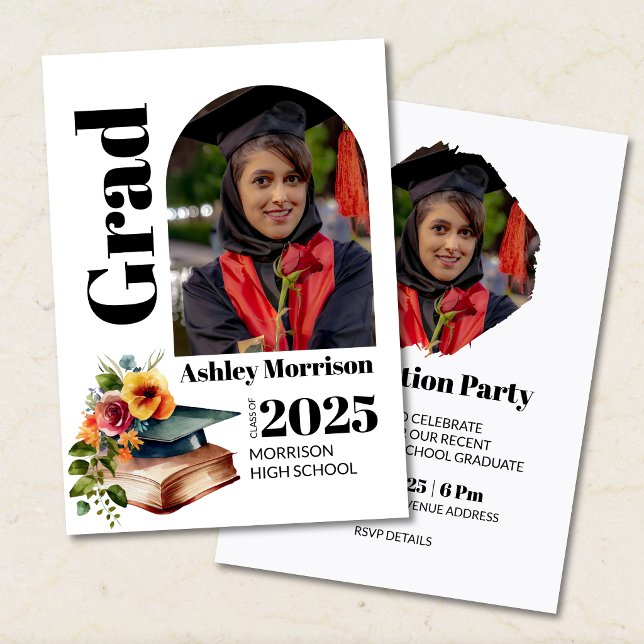 Convite de Partida de Formatura com Foto Floral El (Criador carregado)