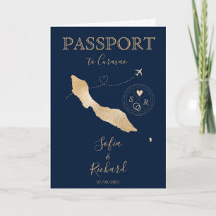 Convite de Passaporte de Destino de Casamento Cura