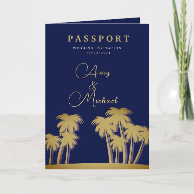 Convite De Passaporte Oasis À Meia-Noite De Palms  (Frente)