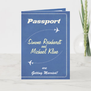 Convite de Passaporte ou Save-the-Date Retro da Co