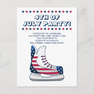Convite de Patinação de Hóquei de 4 de Julho