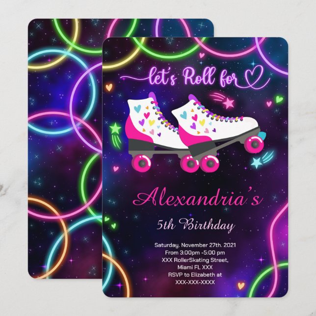 Convite de Patinação no Gelo não, sobre Rodas (Frente/Verso)