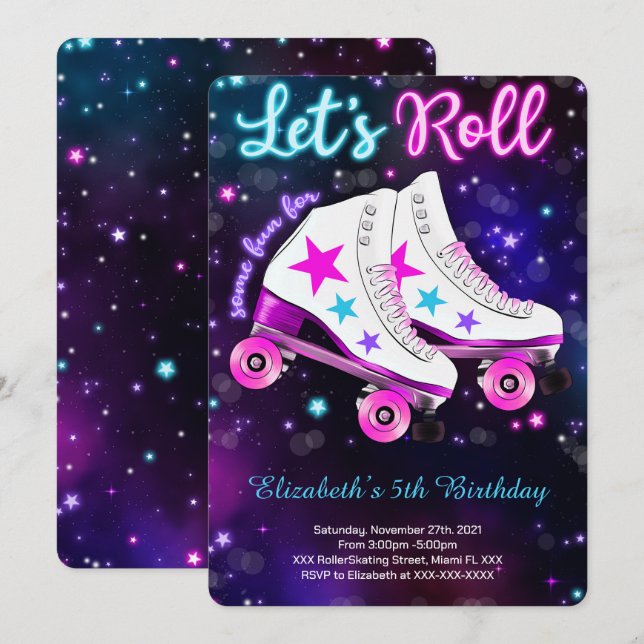 Convite de Patinação no Rolimã (Frente/Verso)