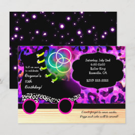 Convite de patinação sobre rodas de skate com esta