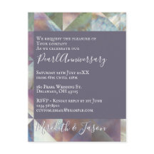 Convite de Pearl Moderno de 30 Casamento