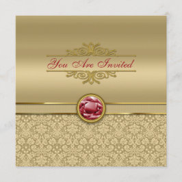 Convite De pedra preciosa vermelha escura do rubi do falso