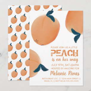 Convite de Pêssego para Chá de Bebê de Verão