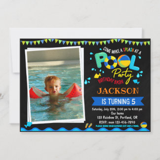 convite de Piscina de convite de aniversário para