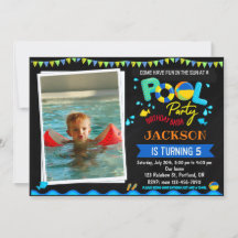 convite de Piscina de convite de aniversário para 