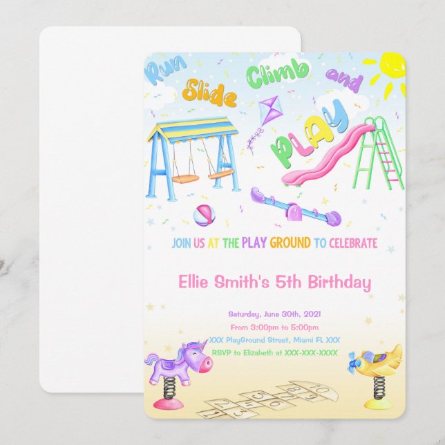 Convite de Playground (Frente/Verso)