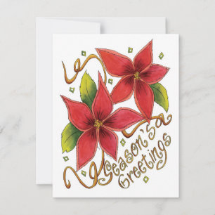 Convite de Poinsettia de Boas Festas de Natal