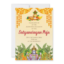 Convite de pooja indiana Satyanarayan katha