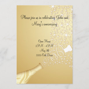 Convite de Poping em Champanhe em Dourado