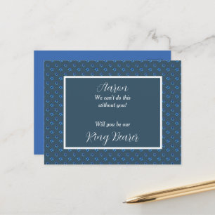 Convite de Portador de Aliança em Azul e Branco