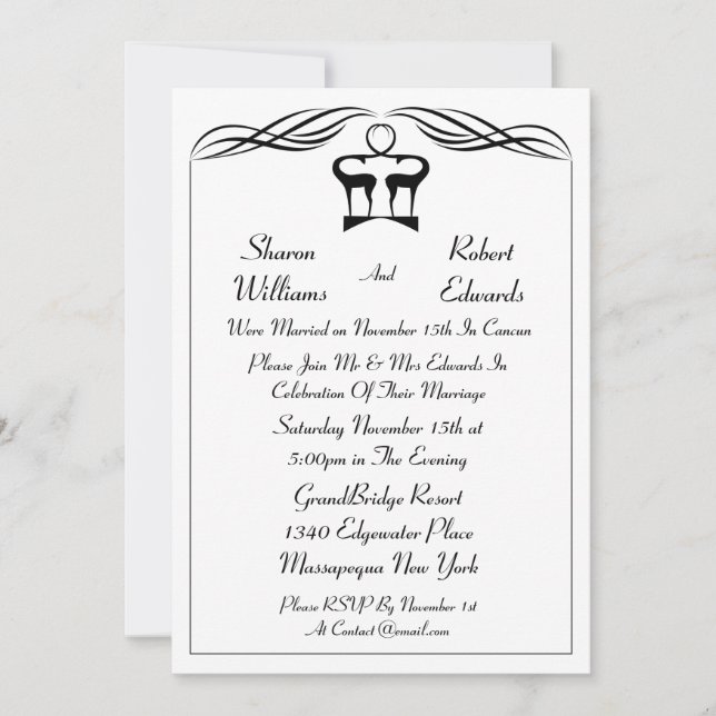 Convite de Pós-Casamento Buck e Doe (Frente)