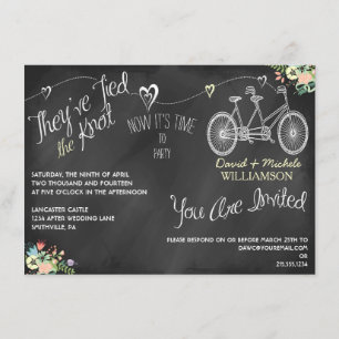 Convite de Pós-Casamento com Quadro de Giz de Cora