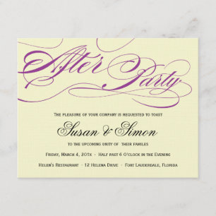 Convite de Pós Festa com Letra Elegante Roxa