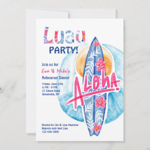Convite de Prancha de Surf Aloha