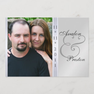 Convite de prata do casamento da foto do damasco