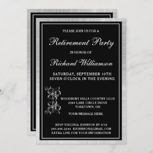 Convite de Prata Negra Elegante do Partido da Refo