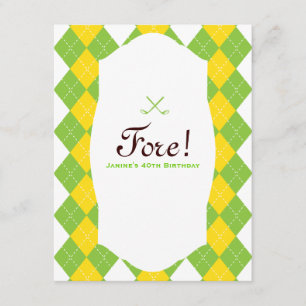 Convite de Pré-Disquete Argyle para Festa de aniv