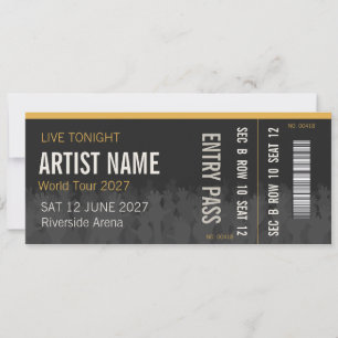 Convite de Presente Surpresa de Bilhete de Concert
