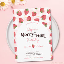 Convite de Primeiro Aniversário Berry