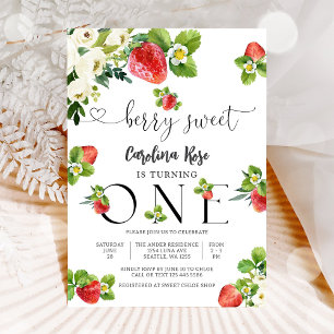 Convite de Primeiro Aniversário Berry Sweet