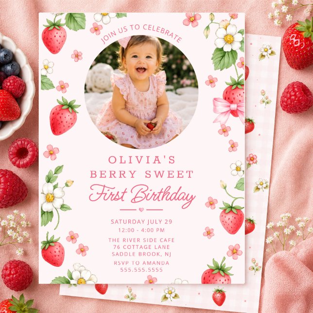 Convite de Primeiro Aniversário Berry Sweet (Criador carregado)