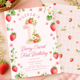 Convite de Primeiro Aniversário Berry Sweet