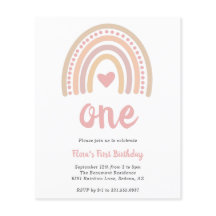 Convite de Primeiro Aniversário Boho Arco-Íris Orç