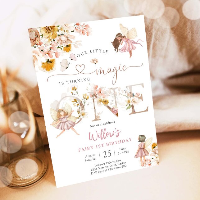 Convite de Primeiro Aniversário da Fada (Criador carregado)
