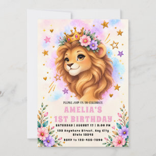 Convite de Primeiro Aniversário da Princesa Leão