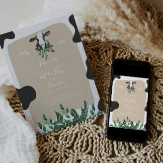 Convite de Primeiro Aniversário da Vaca LEVI